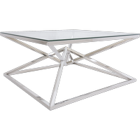 STOLIK KAWOWY GRAND - SREBRNY - 100 x 100 x 47 CM - MY HONEY HOME