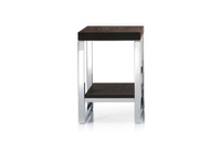 WOOD Stołek Decor Walther stal polerowana / drewno