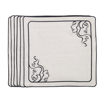 HAFTOWANE SERWETKI VENUS - 6 SZT. - 38.5 x 38.5 CM - ROSEBERRY HOME - MY HONEY HOME