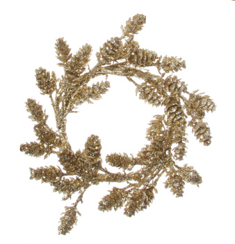 DEKORACJA ŚWIĄTECZNA WIENIEC - ZŁOTY - 17 CM - SHISHI – MY HONEY HOME