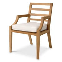 Krzesło do jadalni Eichholtz Hera naturalny teak flores off-white