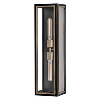 Latarnia naścienna Shaw - 2 źródła światła - Czarny, oksydowany brąz