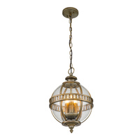 Średnia latarnia wisząca Halleron - 3 źródła światła - Oksydowany brąz