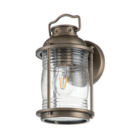 Średnia latarnia naścienna Ashland Bay - 1 źródło światła - Oksydowany brąz