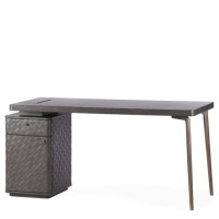Biurko Eichholtz Fiji woven oak veneer