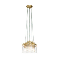 Lampa wisząca Brinley - 6 źródeł światła - Szczotkowany mosiądz