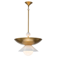 Duża lampa wisząca Saucer - 4 źródła światła - Postarzany mosiądz