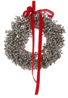 DEKORACJA ŚWIĄTECZNA WIENIEC - SREBRNY - 20CM -  SHISHI - MY HONEY HOME