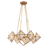 Żyrandol Cairo - 8 źródeł światła - Vintage mosiądz