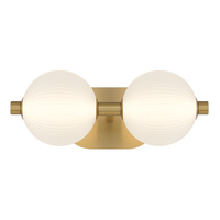 Kinkiet Palmas - 2 źródła światła - Szczotkowane złoto