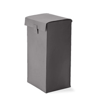 Kosz na pranie z pokrywą Decor Walther Nappa Skóra naturalna smoke-grey