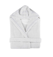 Szlafrok kąpielowy (Z Kapturem) Graccioza Linen Waffle S White