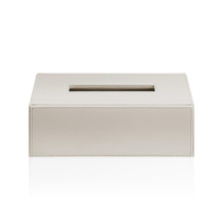 Pudełko na chusteczki prostokątne Decor Walther Sztuczna skóra piaskowa