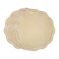 HAFTOWANE PODKŁADKI BEIGE PETALI - 6 SZT. - ⌀ 38.5 CM - ROSEBERRY HOME - MY HONEY HOME