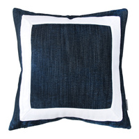 PODUSZKA LEO GRANATOWA Z BIAŁYMI ZDOBIENIAMI 40x40 cm - My Honey Home