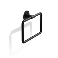 BASIC Wieszak na ręczniki (pierścień) Decor Walther czarny mat samoprzylepny