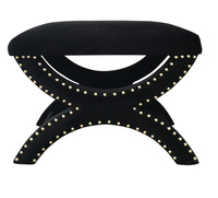 CZARNA PUFA TAPICEROWANA 60X40X42CM  - MY HONEY HOME