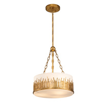 Lampa wisząca Sawgrass - 3 źródła światła - Płatkowe złoto