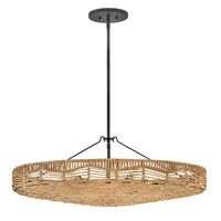 Lampa wisząca Ophelia - 6 źródeł światła - Czarny, karmelowy beż